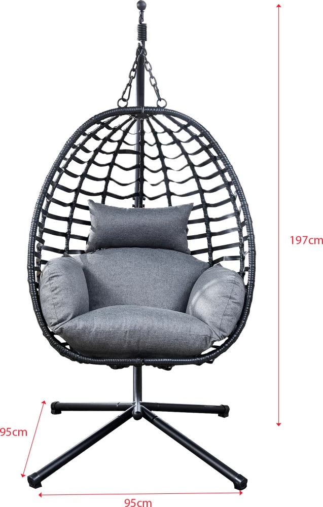 Ashdown Outdoor Hanging Egg Chair with Red Cushion | Durable & Stylish 2025