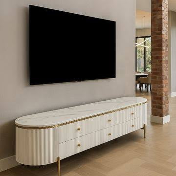 SOKA CREAM TV and coffee table