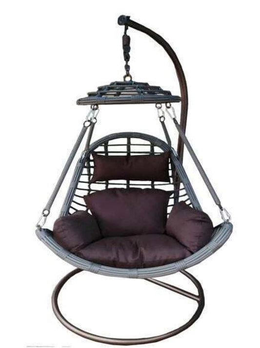 Pearl Outdoor Hanging Egg Chair with Red Cushion | Durable & Stylish 2025