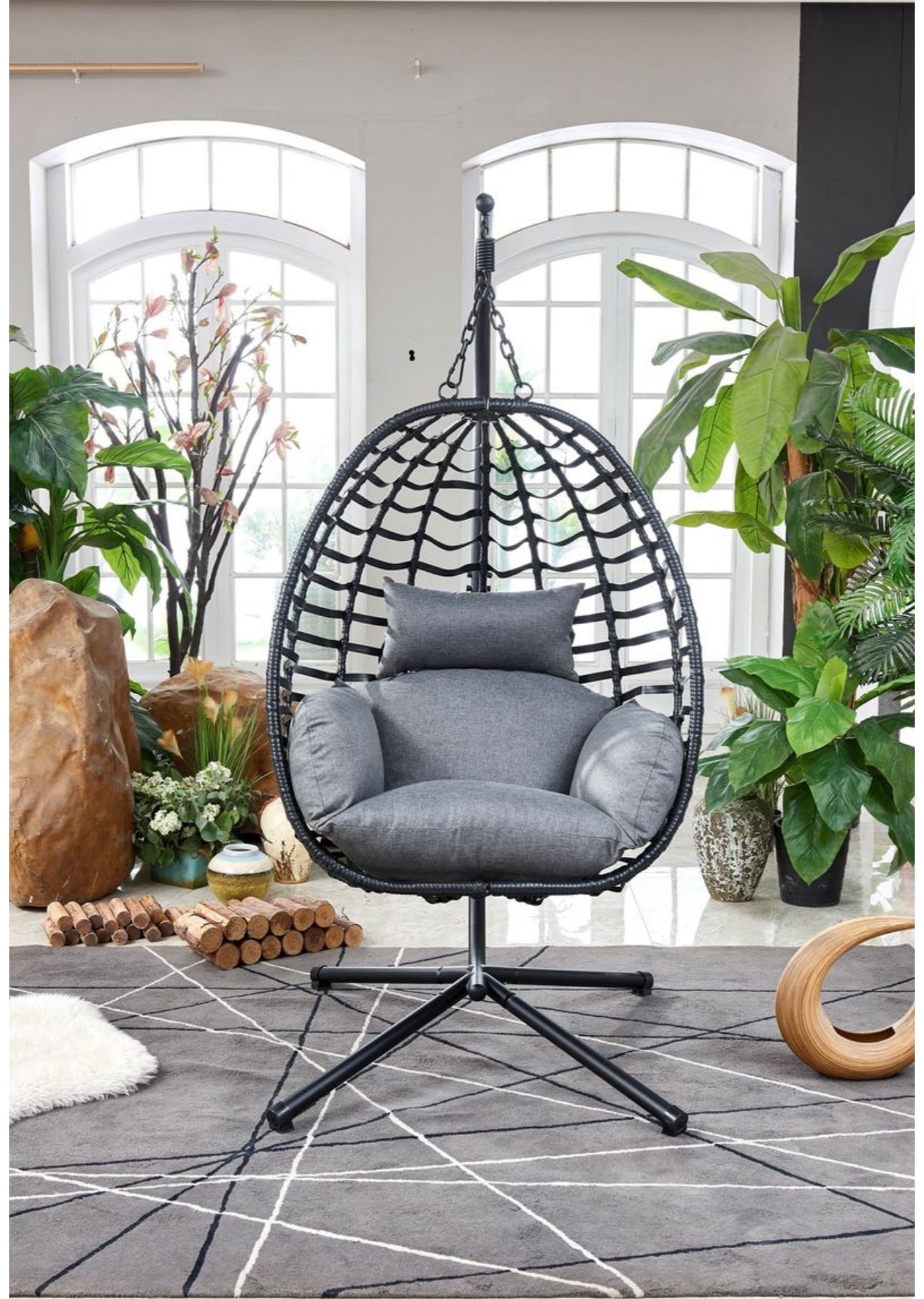 Best Outdoor Hanging Egg Chair with Red Cushion | Durable & Stylish 2025