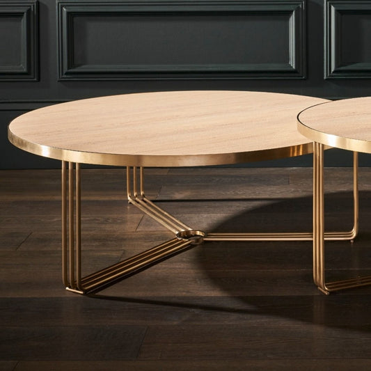 Gillmore Deco - Medium Circular Coffee Table With Various Stone Tops