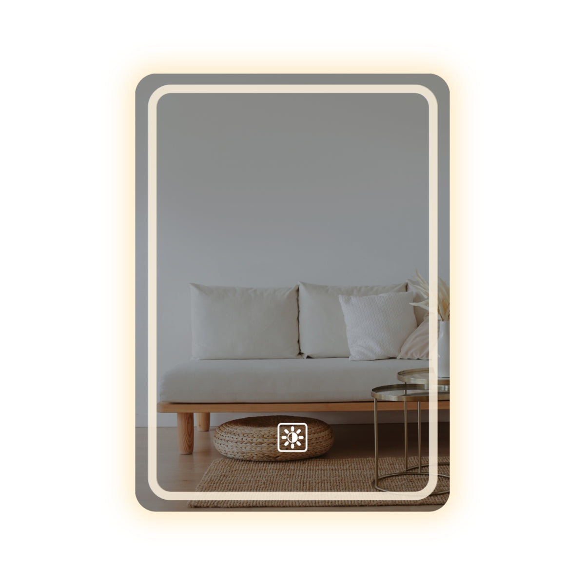 90 x 50 cm square LED mirror