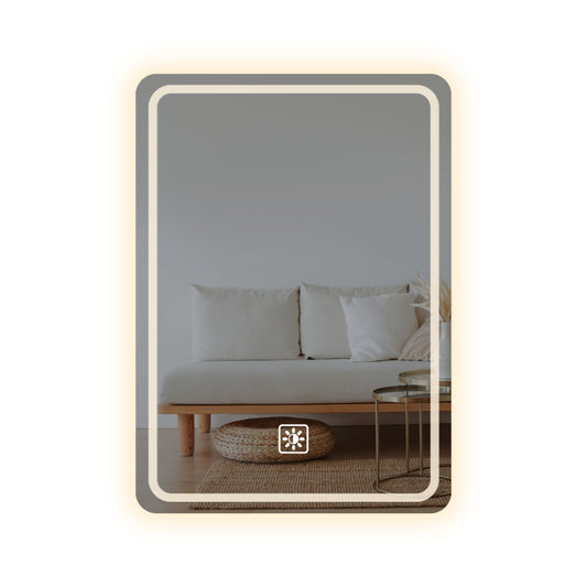 90 x 50 cm square LED mirror